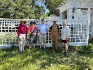 Richmond Roots Garden Club volunteers work at Leak-Wall House